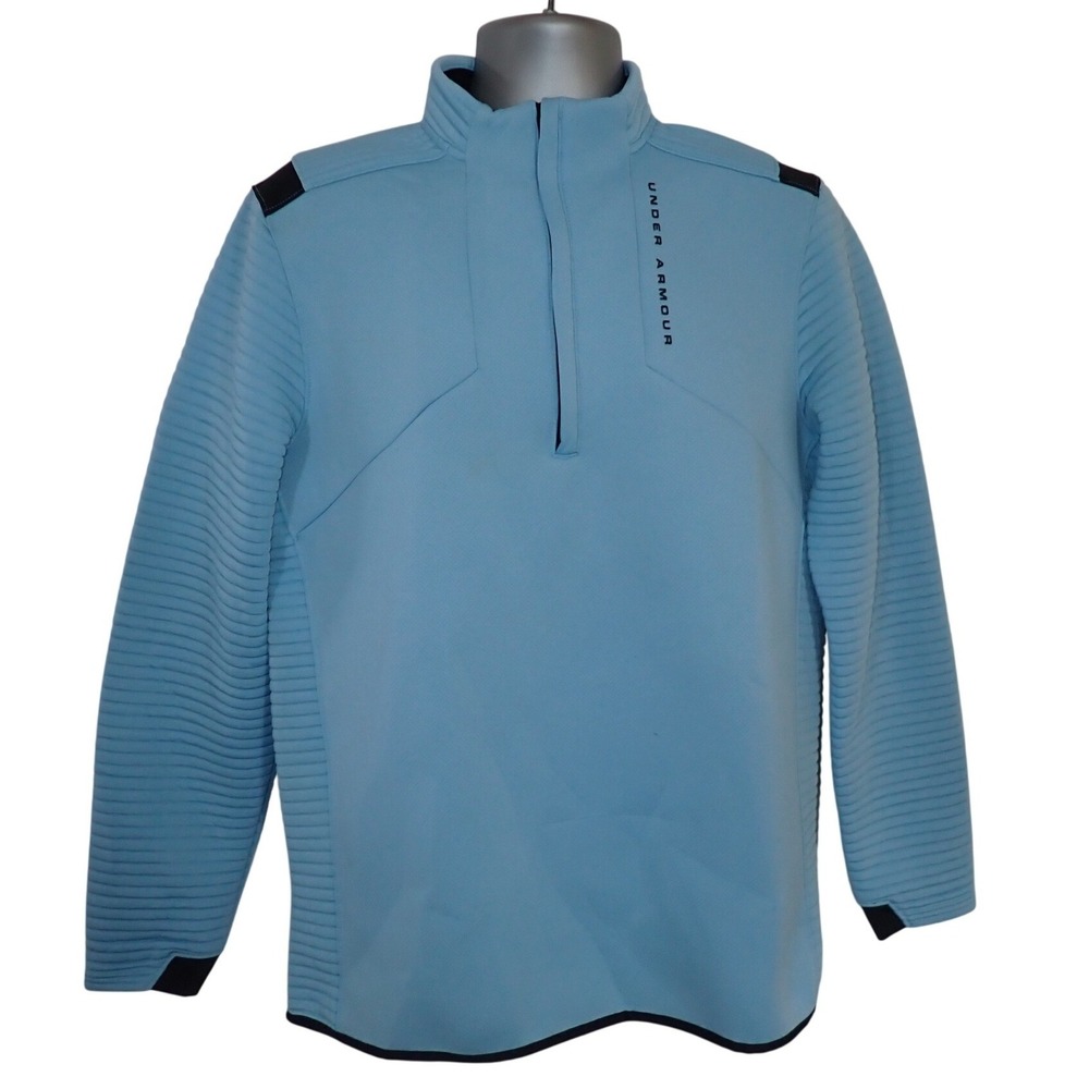 Under‎ Armour Men ColdGear Quarter Zip Pullover Sweater Golf Blue Size M